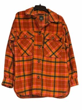 wild fable Orange Plaid Utility Shacket